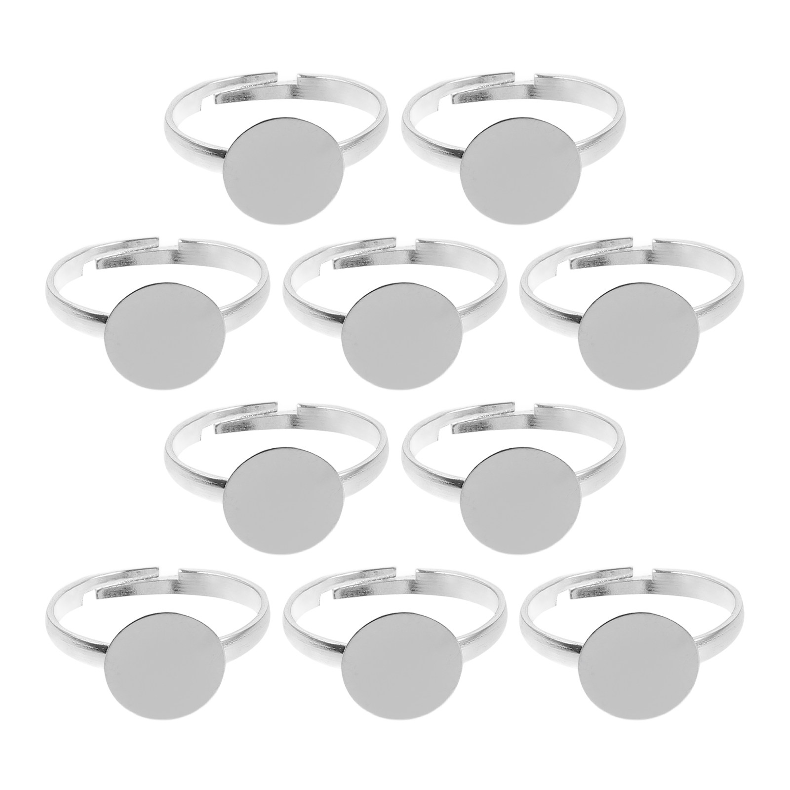 Ring Blank Adjustable - 10 Pièces Bases de Bagues Métalliques