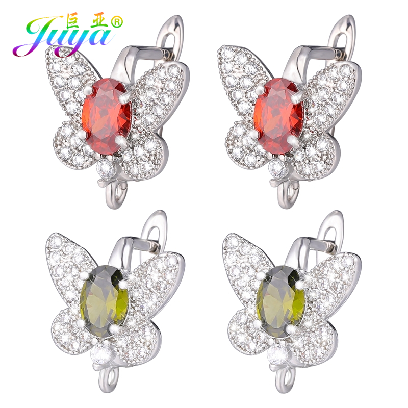 Jewelry Making Earring Supplies - Juya-Boucles d'Oreilles Papillon Plaquées Or Argent,