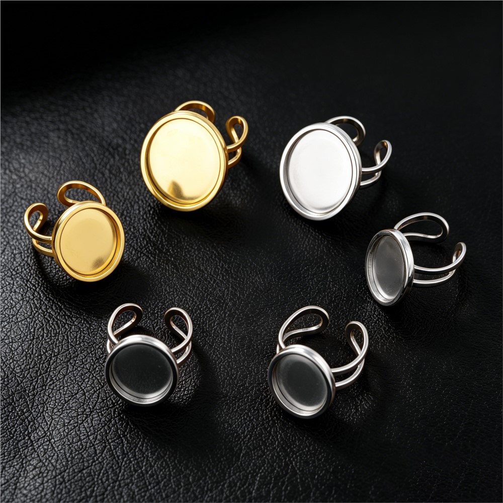 2 pièces Bases carrées plates  - Ring Blank Adjustable avis et prix