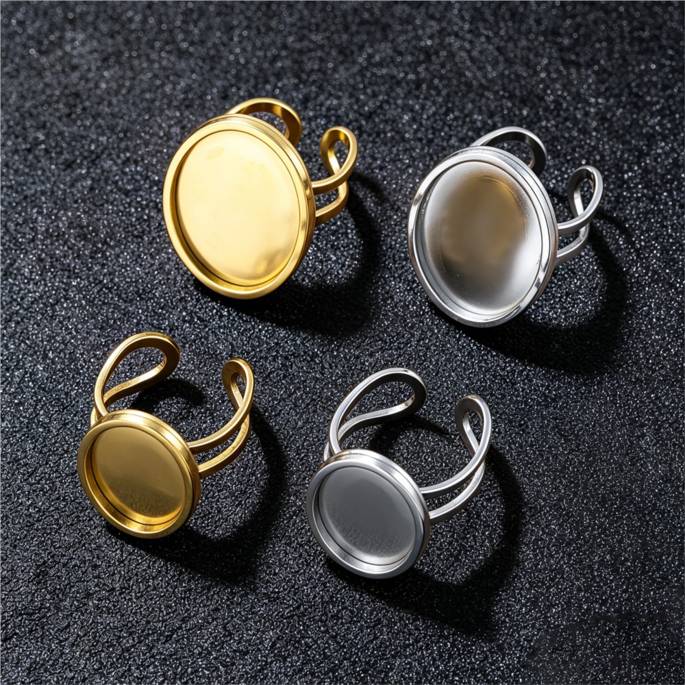 2 pièces Bases carrées plates  - Ring Blank Adjustable avis et prix