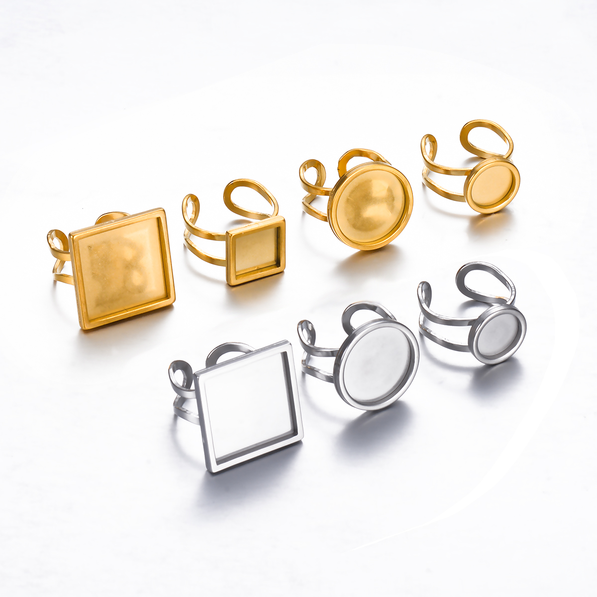 4 Pièces Bagues Ajustables en  - Ring Blank Adjustable avis et prix