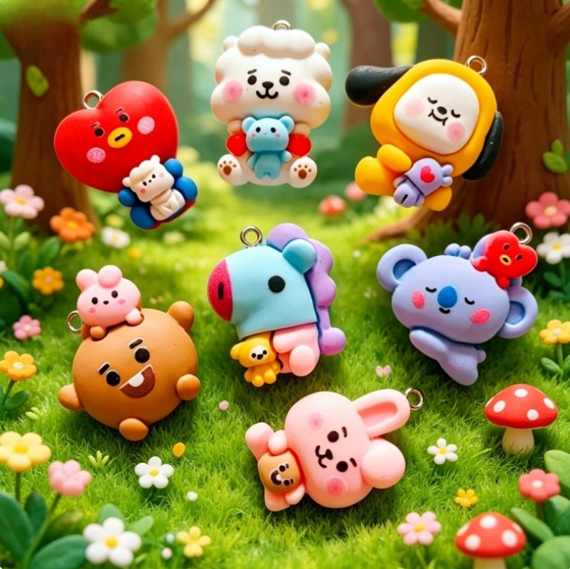 Breloques en résine BT21, 7 pi - Jewelry Making Earring Supplies avis et prix